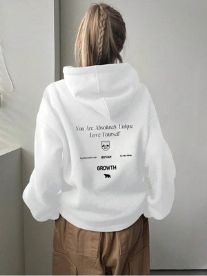 Divin -Kadın Baskılı Sweatshırt 3iplik Kaliteli Kumaş Oversize Kesim