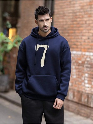 Divin Erkek 7 Baskılı Sweatshırt 3iplik Kaliteli Kumaş Oversize Kesim