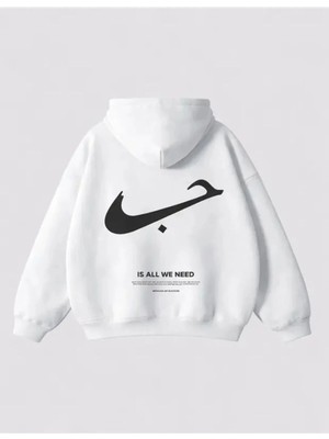 Divin Unısıx Kapşonlu Baskılı Sweat Kaliteli Kumaş Modern Oversize Kesim