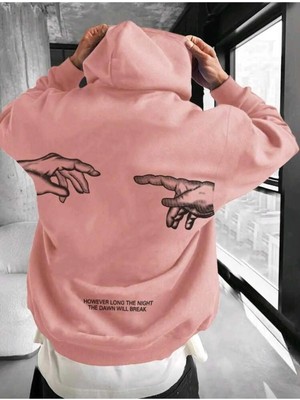 Divin Unısex Sırt Baskılı Oversize Kapüşonlu Sweatshirt– Sıcak, Rahat ve Trend