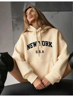 Divin Baskılı Oversize Kapüşonlu Sweat