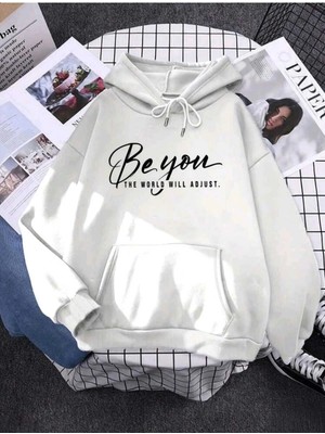 Divin Trend Yazılı Oversize Sweatshırt Sıcak ve Rahat