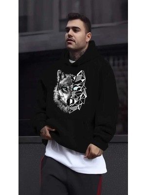 Divin Erkek Street Style Kurt Desenli Kapüşonlu Sweatshirt