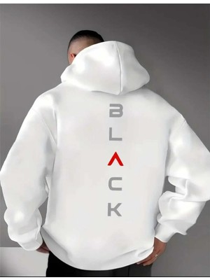 Divin Erkek Baskılı Kapüşonlu Sweatshırt Oversize Kesim 2iplik Pamuklu Kumaş
