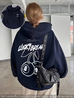 Divin Unısıx Kapşonlu Baskılı Sweat Kaliteli 3 Iplik Kumaş Modern Oversize Kesim