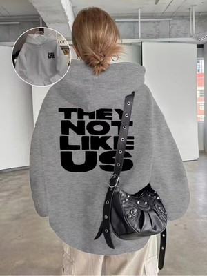 Divin Unısıx Kapşonlu Baskılı Sweat Kaliteli 3 Iplik Kumaş Modern Oversize Kesim