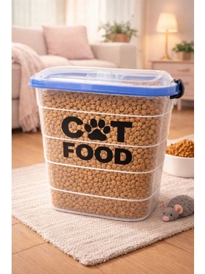 Deembro 15 kg Kedi Maması Saklama Kabı Kutusu Sızdırmaz Vakumlu Silikonlu Hava Almayan 35 lt Dir