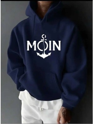 Divin Erkek Kapşonlu Baskılı Sweat Kaliteli 3 Iplik Kumaş Modern Oversize Kesim