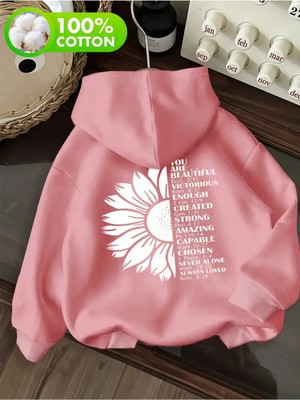 Divin -Kadın Çiçek Baskılı Sweatshırt 3iplik Kaliteli Kumaş Oversize Kesim