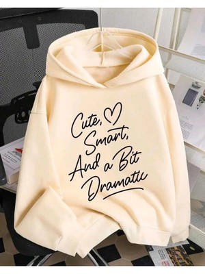 Divin Trend Yazılı Oversize Sweatshırt Sıcak ve Rahat