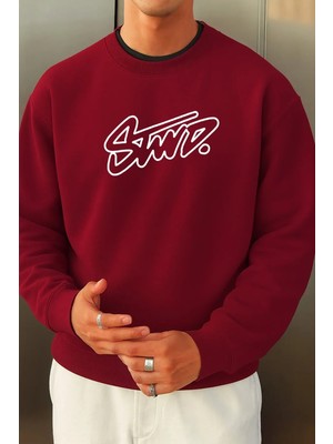 Divin Erkek Baskılı Uy Sweatshırt Kapüşonlu Oversize Kesim Pamuklu