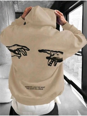 Divin Unısex Sırt Baskılı Oversize Kapüşonlu Sweatshirt– Sıcak, Rahat ve Trend