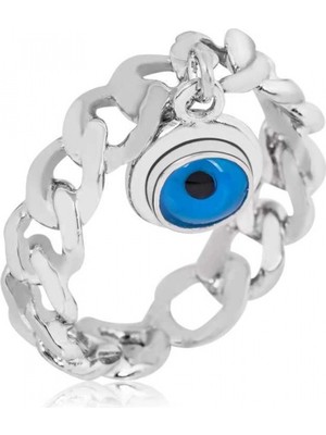 Supertrend Gümüş Zincir Nazar Göz Bayan Yüzük