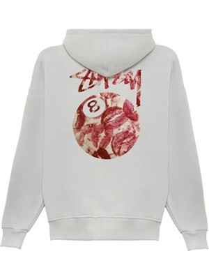 Divin Unisex Siyah Oversize Kapüşonlu Sweatshirt – 8 Ball Baskılı