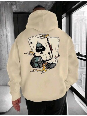 Divin Unısex Sırt Baskılı Oversize Kapüşonlu Sweatshirt– Sıcak, Rahat ve Trend