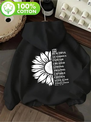 Divin -Kadın Çiçek Baskılı Sweatshırt 3iplik Kaliteli Kumaş Oversize Kesim