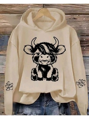 Divin Kadın Baskılı Sweatshırt Kaliteli Kumaş Oversize Kesim