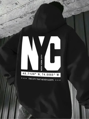 Divin Erkek Nc Baskılı Sweatshırt 3iplik Kaliteli Kumaş Oversize Kesim