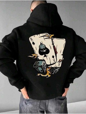 Divin Unısex Sırt Baskılı Oversize Kapüşonlu Sweatshirt– Sıcak, Rahat ve Trend