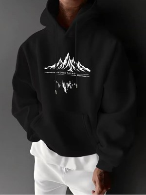 Divin Erkek Baskılı Ekj Sweatshırt 3iplik Kaliteli Kumaş Oversize Kesim