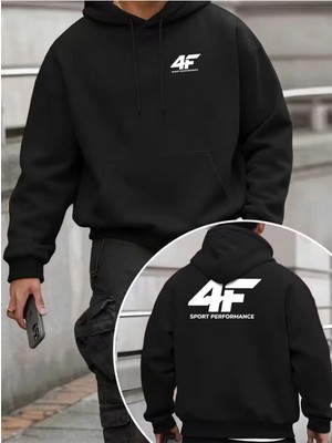 Divin Erkek Kapşonlu Baskılı Sweat Kaliteli 3 Iplik Kumaş Modern Oversize Kesim