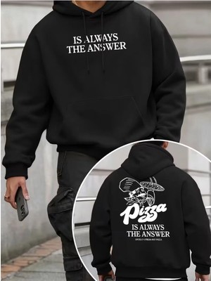 Divin Erkek Kapşonlu Baskılı Sweat Kaliteli 3 Iplik Kumaş Modern Oversize Kesim