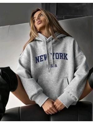 Divin Baskılı Oversize Kapüşonlu Sweat