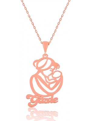 Supertrend Gümüş Rose Isimli Anne Çocuk Sevgisi Isimli Kolye
