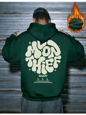 Divin Unısex Kapüşonlu Worth It Baskılı Oversize Hoodie