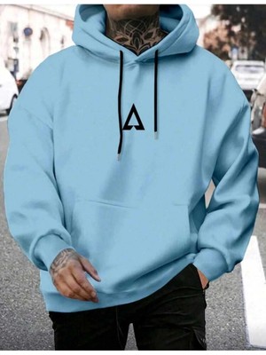 Divin Minimal Logolu Lacivert Erkek Kapüşonlu Sweatshirt