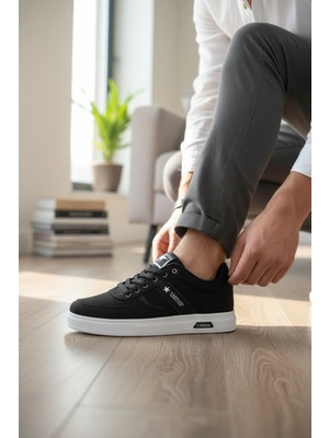 Enoch Bez Görünümlü Bağcıklı Casual Düz Taban Erkek Spor Ayakkabı