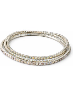 Stainless Stell Beyaz Taş Detaylı Boncuklu Kadın Bileklik