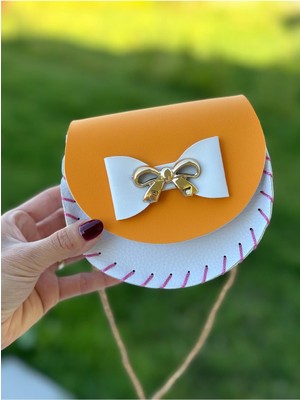 Miliva Askılı Renkli Çocuk Çantası | Mini Çocuk Çanta | Renkli Fiyonklu Çiçekli Çanta | Çocuk Kol Çantası