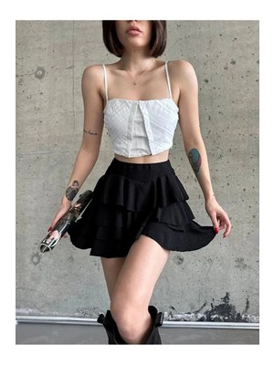 Glam Love Mykonos Basic Etek - Siyah -