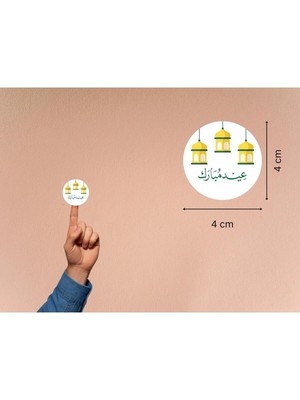 Casalinghi Arapça Iyi Bayramlar Etiketi Eid Mubarak Stickers 4 cm (40 Adet)