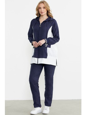 Tudik Collection Sementa 76448 Keten Görünümlü Kapüşonlu Tunik Takım