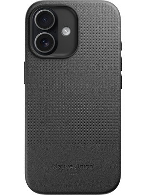 iPhone 17 Uyumlu Kılıf M-Safe Şarj Özellikli Deri Dokulu Native Union 2025 Active Serisi Kapak Siyah