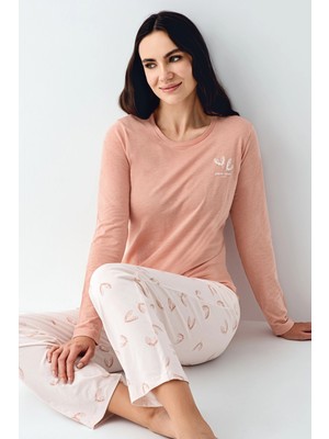 Tudik Collection Pierre Cardin 9061-S Kadın Uzun Kol Pijama Takım