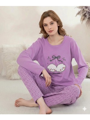 Tudik Collection Boyraz 0351 Kadın Penye Uzun Kol Pijama Takımı