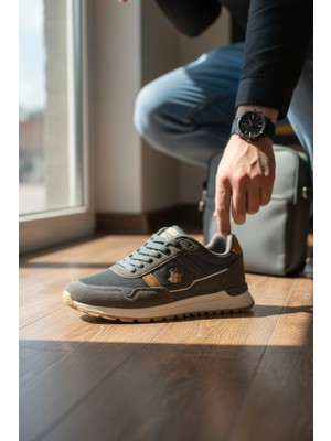 Enoch File Detaylı Hafif Taban Bağcıklı Erkek Sneaker Spor Ayakkabı