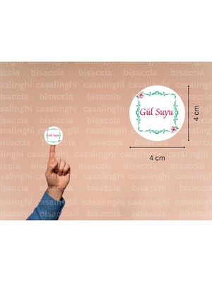 Casalinghi Gül Suyu Etiketi Hediye Sticker Kabe Mekke Medine Yuvarlak Mat Çıkartma 4 cm (45 Adet)