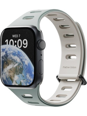 Watch 40MM Uyumlu Native Union Active Watch Band Serisi Silikon Kordon Yeşil-Gri