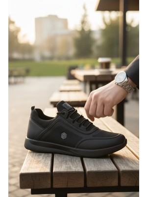Enoch Şerit Detaylı Lastik Bağcıklı Hafif Taban Casual Erkek Spor Ayakkabı