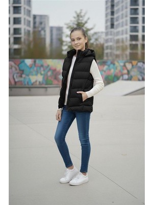 Pina Kids Kız Çocuk Kapüşonlu Şişme Yelek