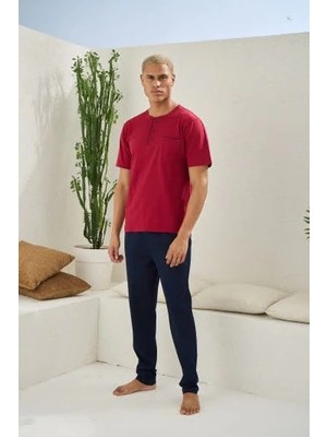 Tudik Collection Kocabey 2207 Erkek Battal Midi Yaka Pijama Takım