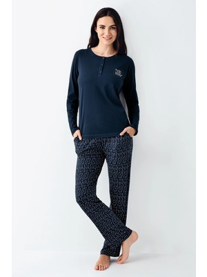 Tudik Collection Arnetta 3429-S Kadın Uzun Kol Pijama Takım