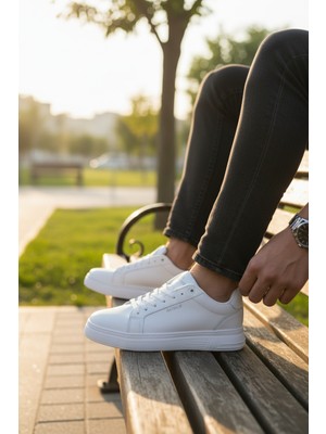 Enoch Düz Tabanlı Bağcıklı Casual Erkek Sneaker Spor Ayakkabı