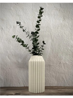 Özgürce Uzun Çizgili Bohem Geometrik Soyut Vazo, Kuru Çiçeklik