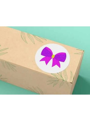 Casalinghi Renkli Fiyonk Etiket Yuvarlak Mat Çıkartma Round Sticker 4 cm (20 Adet)