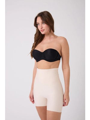 Tudik Collection Freshness 1007 Lazer Kesim Silikonlu Yüksek Bel Şort Korse